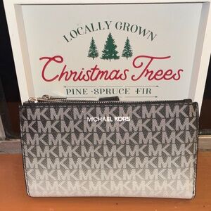 Michael Kors Black and Gray Monogram Pouch